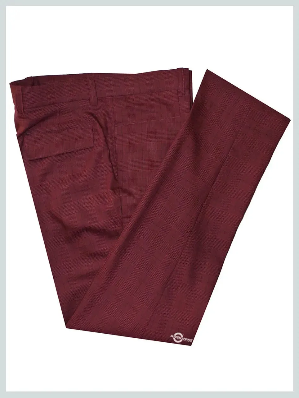 Mod Trouser | Burgundy Prince Of Wales Check Trouser