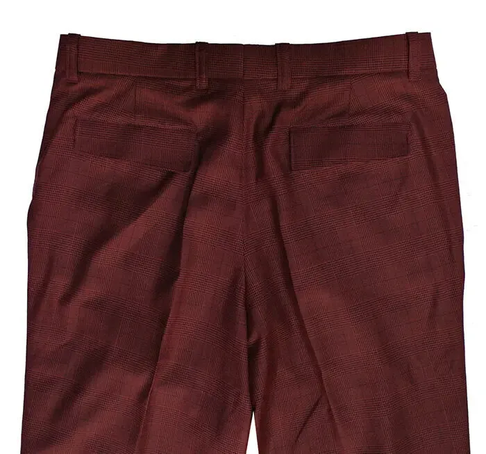 Mod Trouser | Burgundy Prince Of Wales Check Trouser