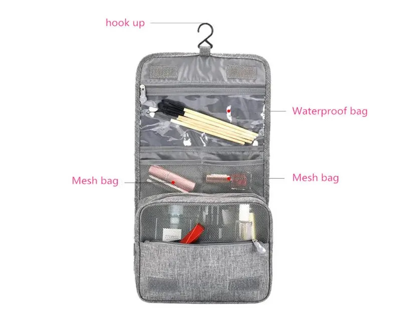 Multifunctional Hook Travel Bag Women Waterproof Toiletries Storage Bag Unisex Travel Cosmetic Bag Ladies Makeup Organizer