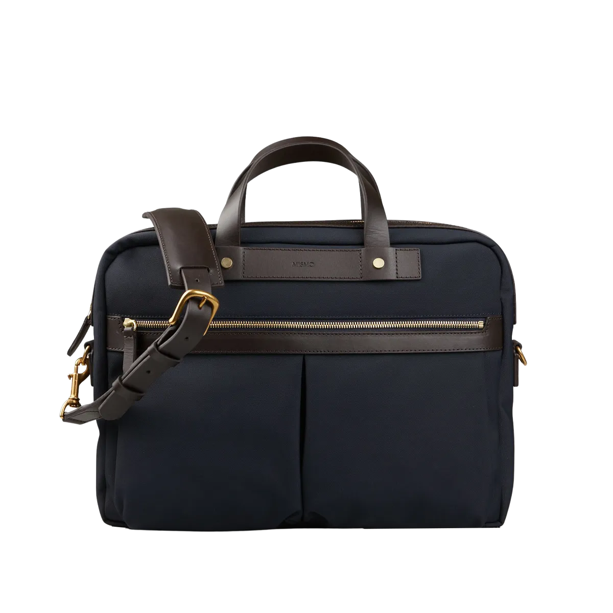 Navy Dark Brown M/S Canvas Office Briefcase