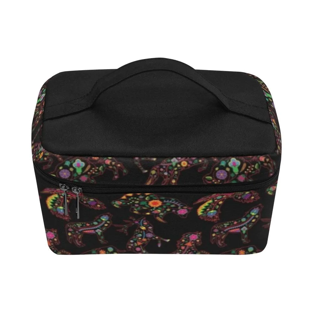 Neon Floral Animals Cosmetic Bag/Large