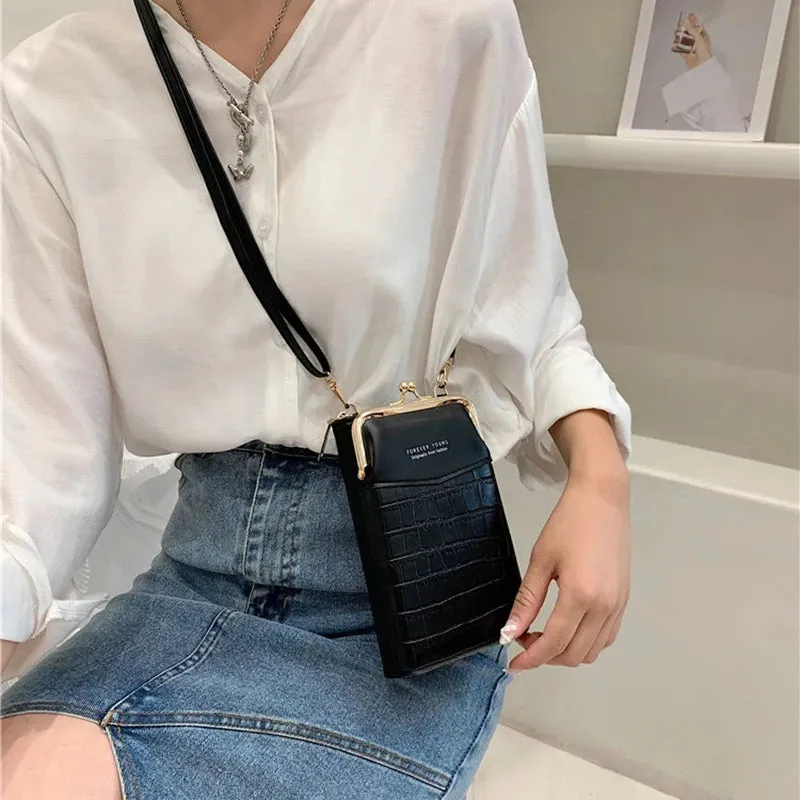 NEW Fashion Stone Pattern Crossbody Bag Women's PU Leather Luxury Samll Phone Pocket Ladies Purse Shoulder Bags Handbags