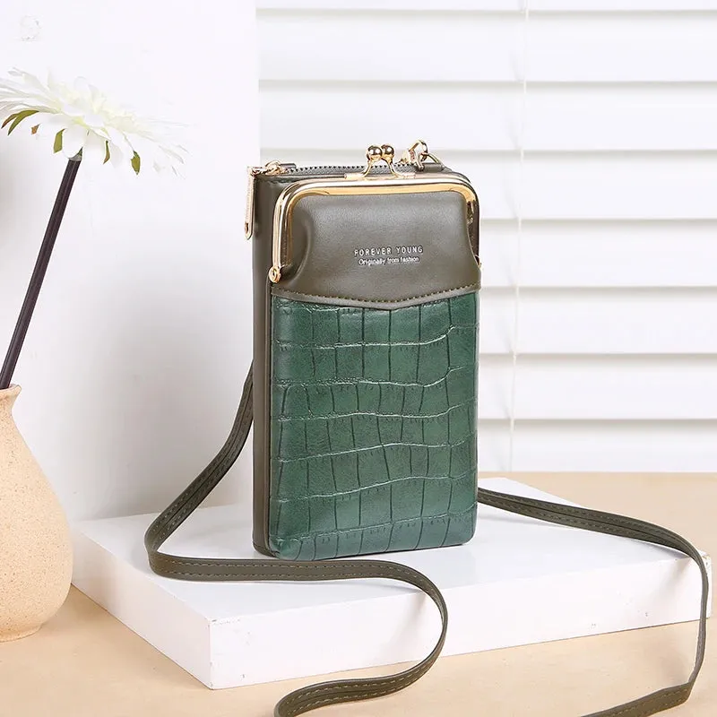 NEW Fashion Stone Pattern Crossbody Bag Women's PU Leather Luxury Samll Phone Pocket Ladies Purse Shoulder Bags Handbags