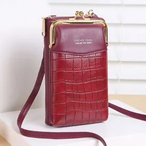 NEW Fashion Stone Pattern Crossbody Bag Women's PU Leather Luxury Samll Phone Pocket Ladies Purse Shoulder Bags Handbags