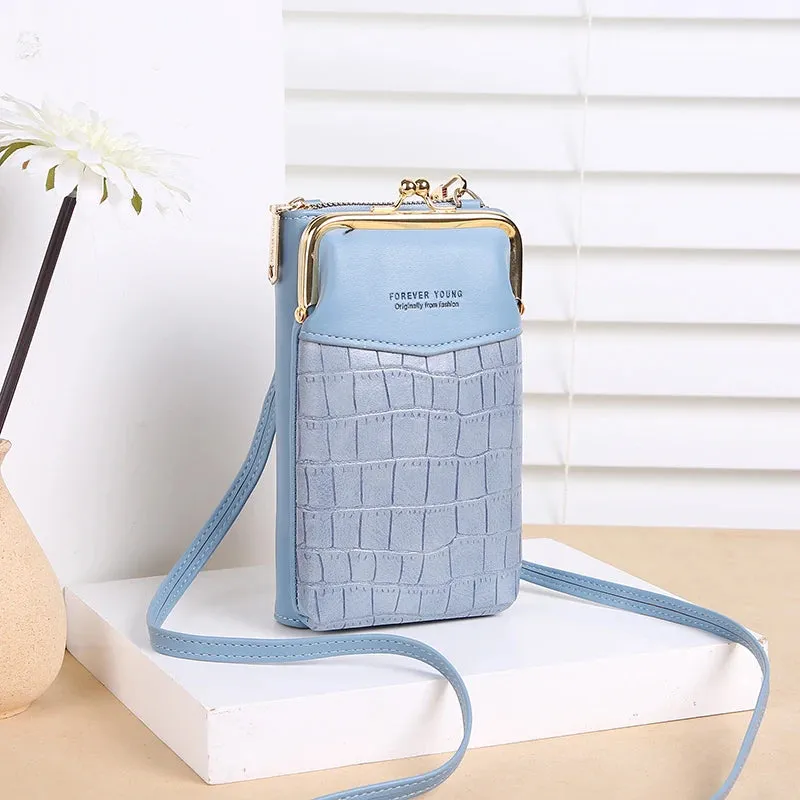 NEW Fashion Stone Pattern Crossbody Bag Women's PU Leather Luxury Samll Phone Pocket Ladies Purse Shoulder Bags Handbags