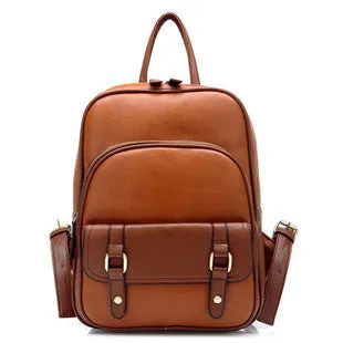 New fashion women vintage leather back pack bag, student backpack unisex school bag, bags women school, women backpack sports