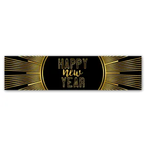 New Year's Eve Gold 'Happy New Year' Banner Decoration - 1.2m