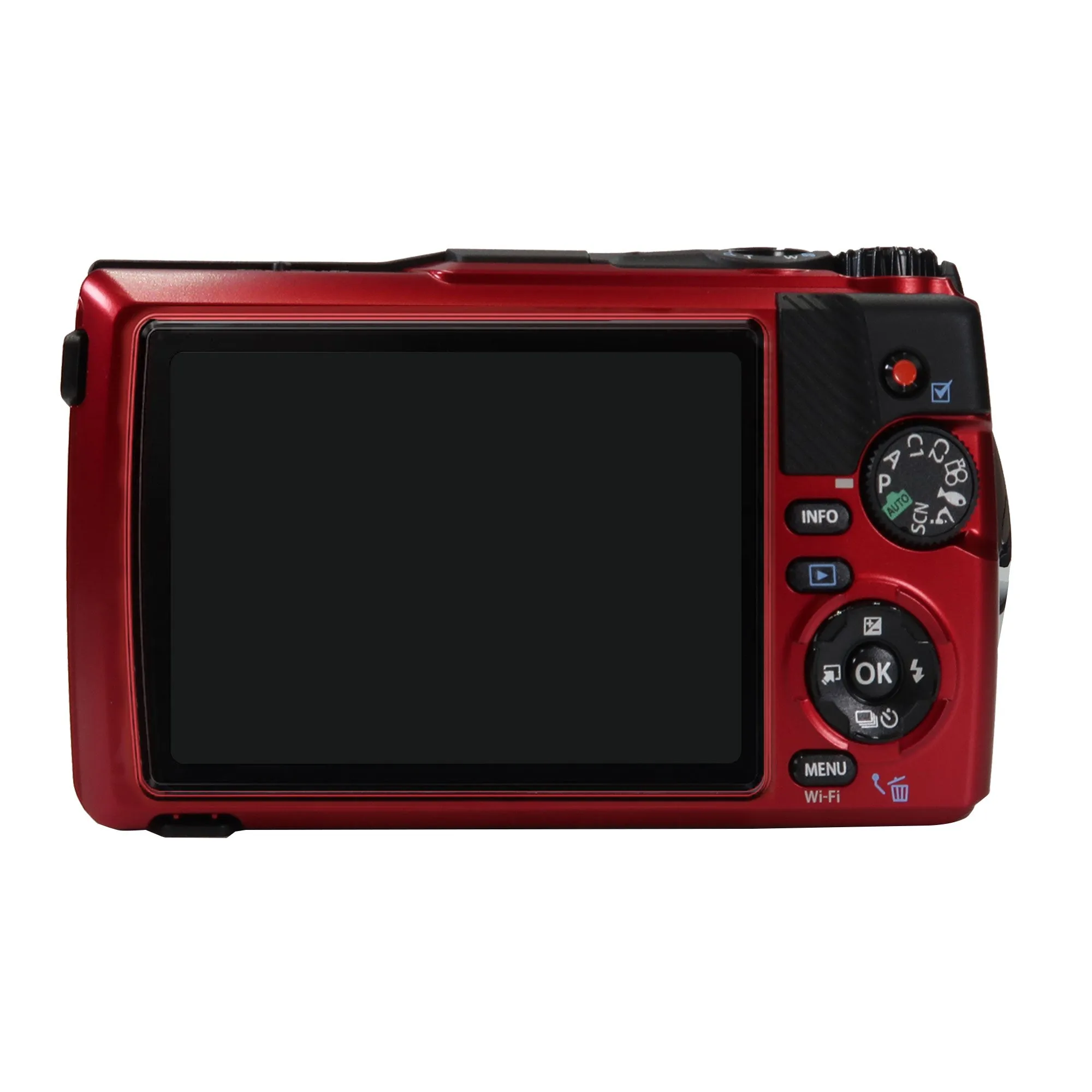 OM SYSTEM Tough TG-7 Digital Camera (Red) Top Accessory Bundle