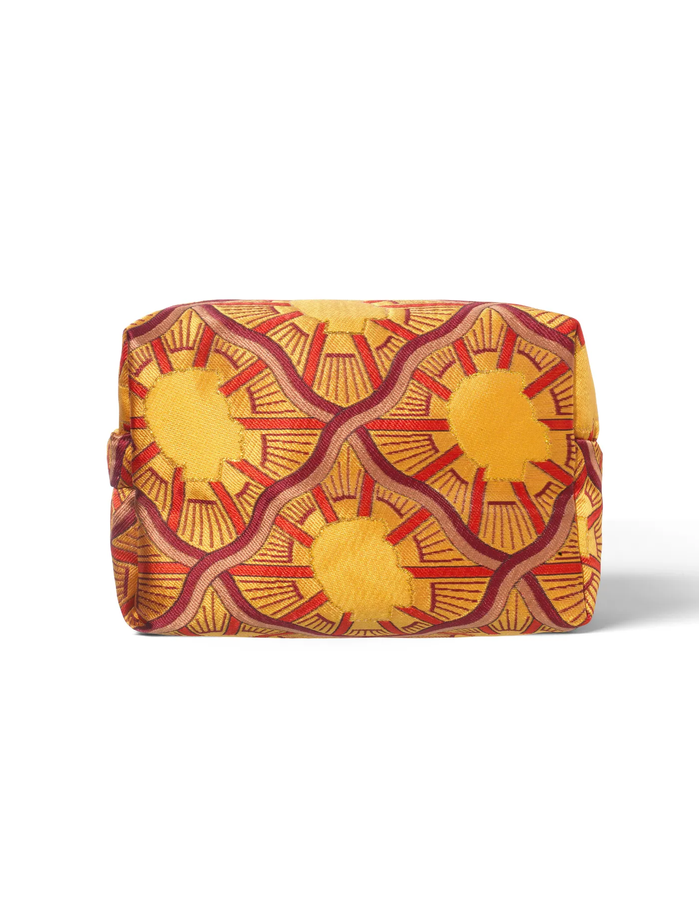 Orange Portrait Print Jacquard Cosmetic Bag