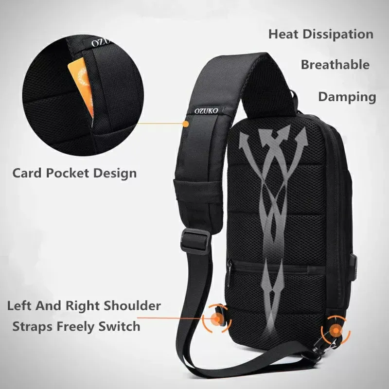 OZUKO Multifunction Anti-theft Shoulder Crossbody Waterproof Messenger Bag