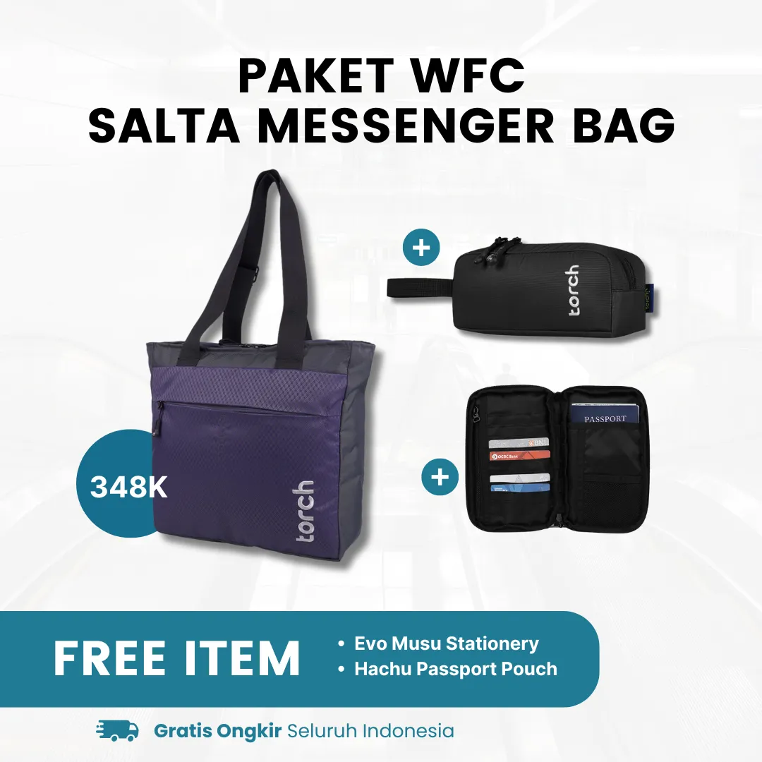 Paket WFC - Salta Messenger Bag Gratis Evo Musu Stationery   Hachu Passport Pouch