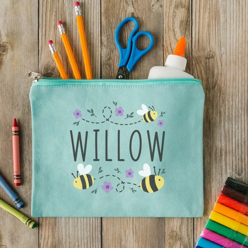 Personalized Kids Zippered Pencil Bags