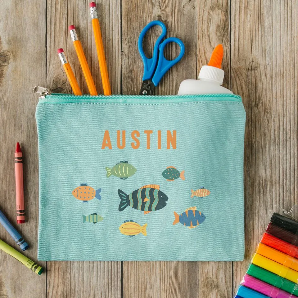 Personalized Kids Zippered Pencil Bags