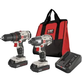 PORTER-CABLE PCCK604L2 20-Volt MAX* Li-Ion Drill/Impact Driver Cordless Combo Kit