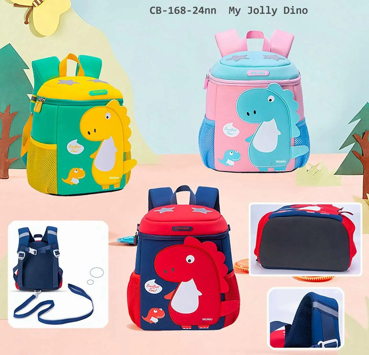 Premium Quality 3D Dino Backpack for kindergarten kids