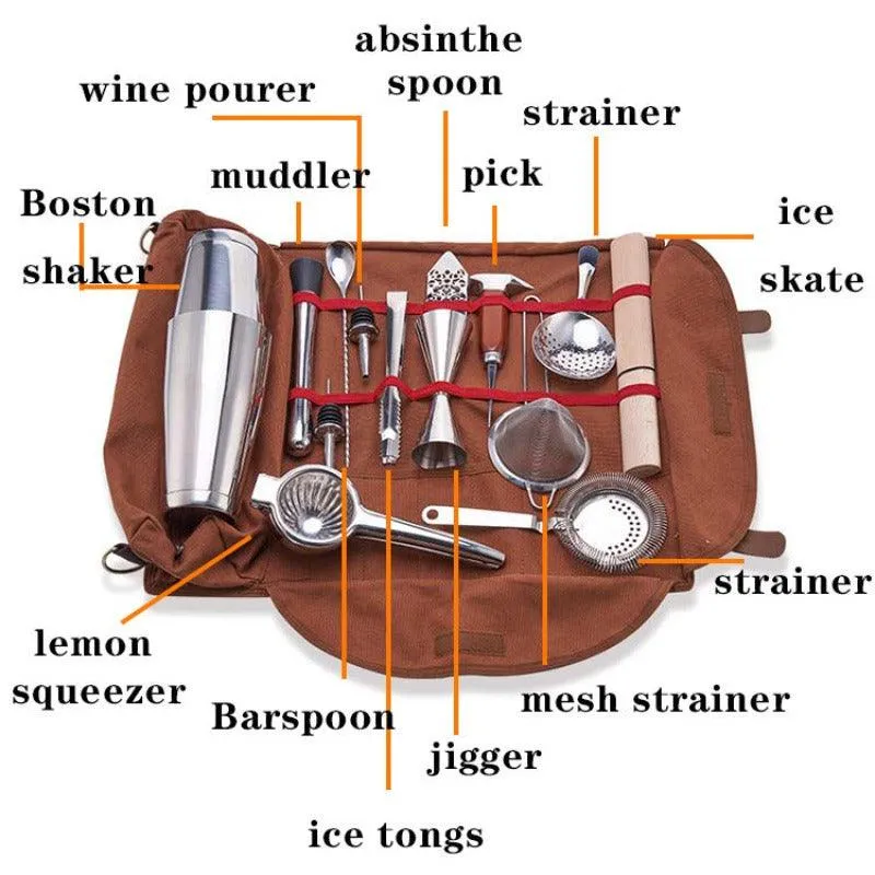 PROFESSIONAL COCKTAIL BAR KIT WITH BAG