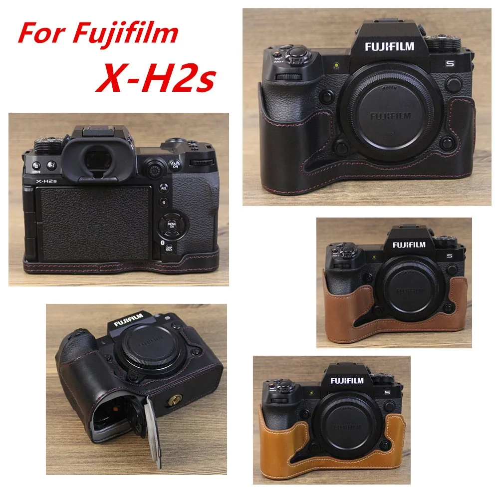 Pu Leather Camera Bag Body Case For Fujifilm X-H2S X-S10 X-E4 X100V XF10 X-T30 II X-T20 X-T4 X-T200 X-T3 X-T2 XT4 XS10 XT30II