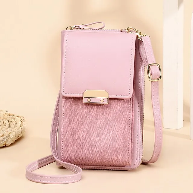 PU Leather Ladies Wallet Crossbody Bag