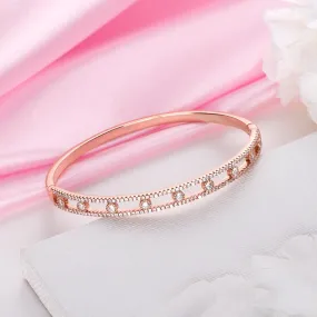 Radiant Elegance Rose Gold-Plated 925 Sterling Silver Kada Bracelet