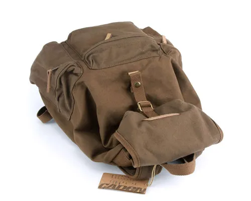 Retro Canvas DSLR Camera Rucksack with Removable Partition - Deep Brown