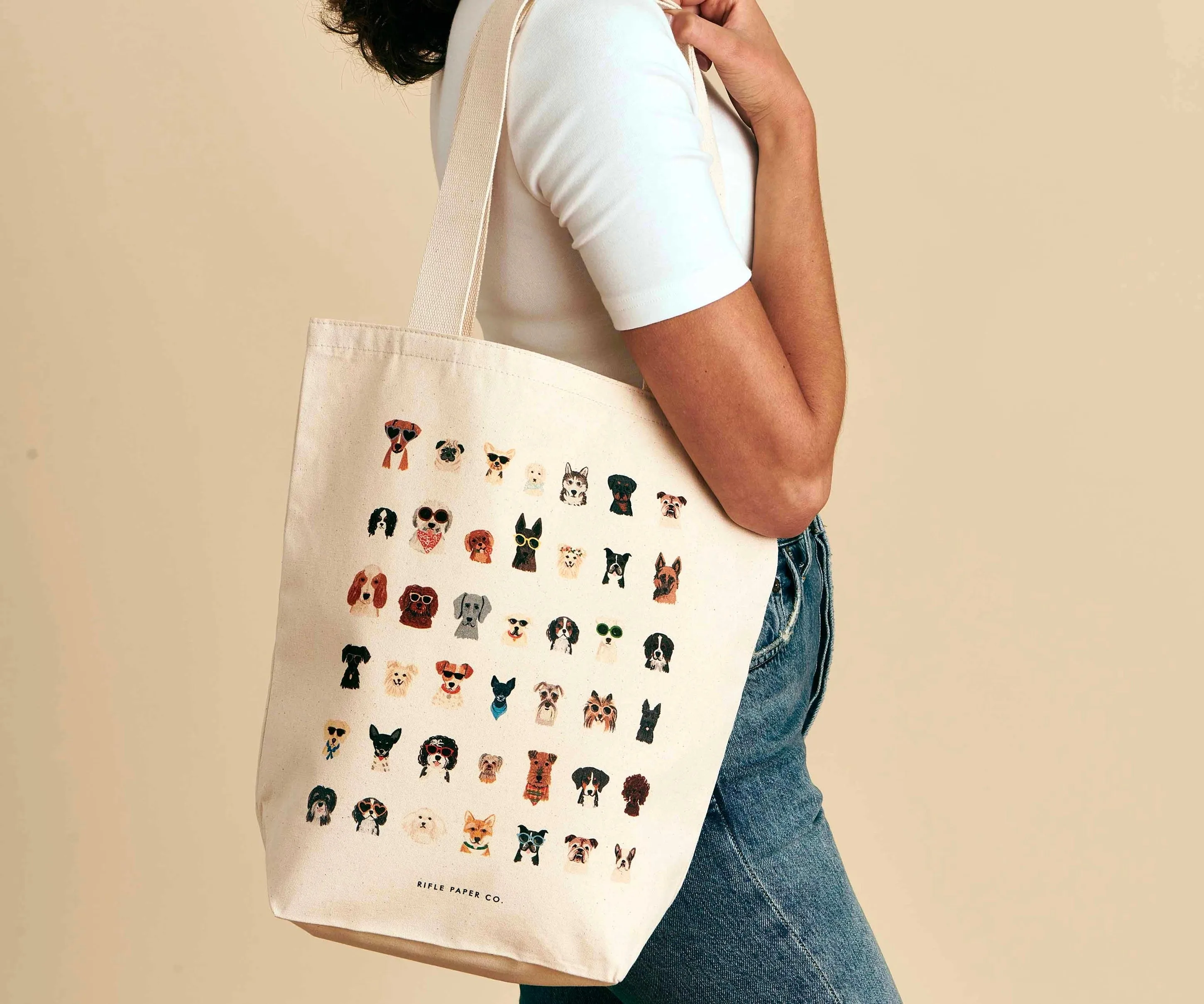 Rifle Paper Co Canvas Tote Bag for Dog Moms, Dogs