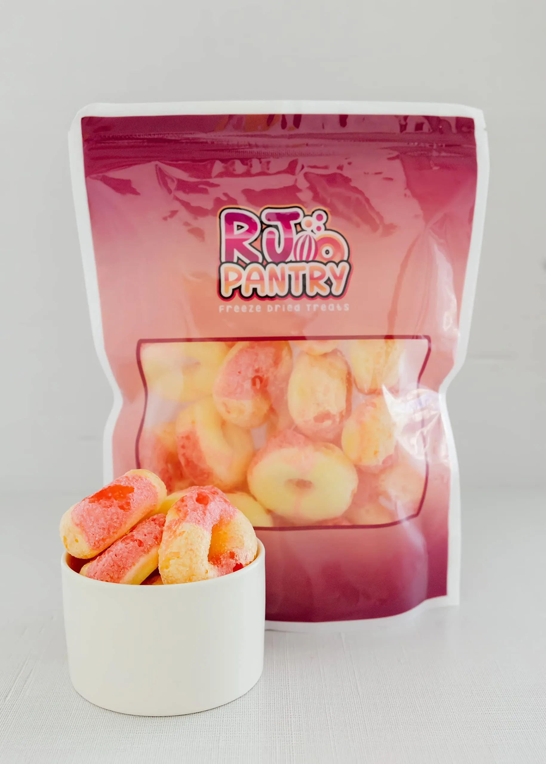 RJ Pantry Freeze-Dried Peach Rings Candy - 7oz bag