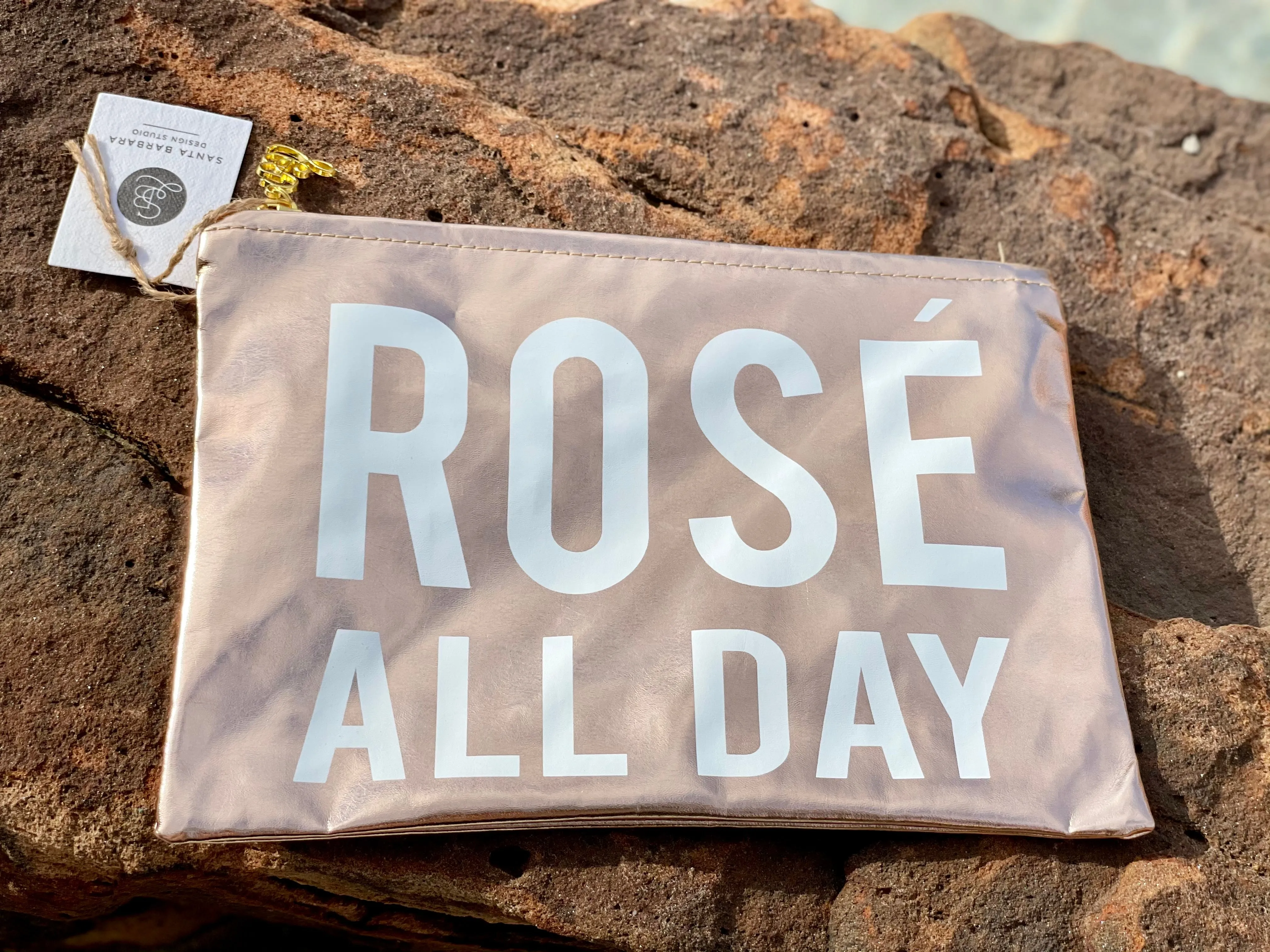 Rose’ All Day Metallic Rose Gold Pouch