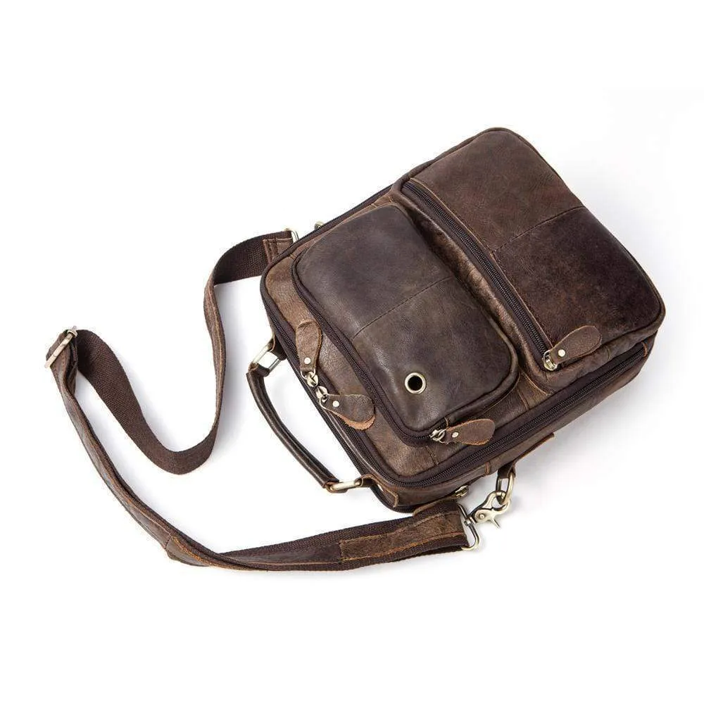 Rossie Viren  Vintage Crossbody Bag Two Pockets Front With Grab Handle And Long Shoulder Strap