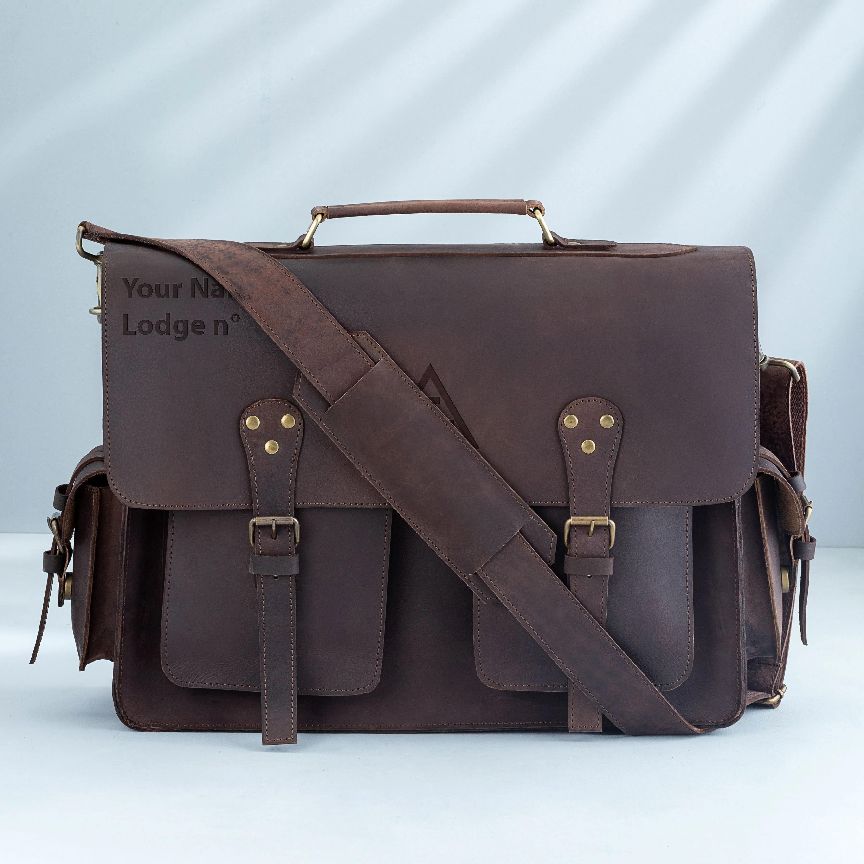 Royal Arch Chapter Briefcase - Handmade Leather