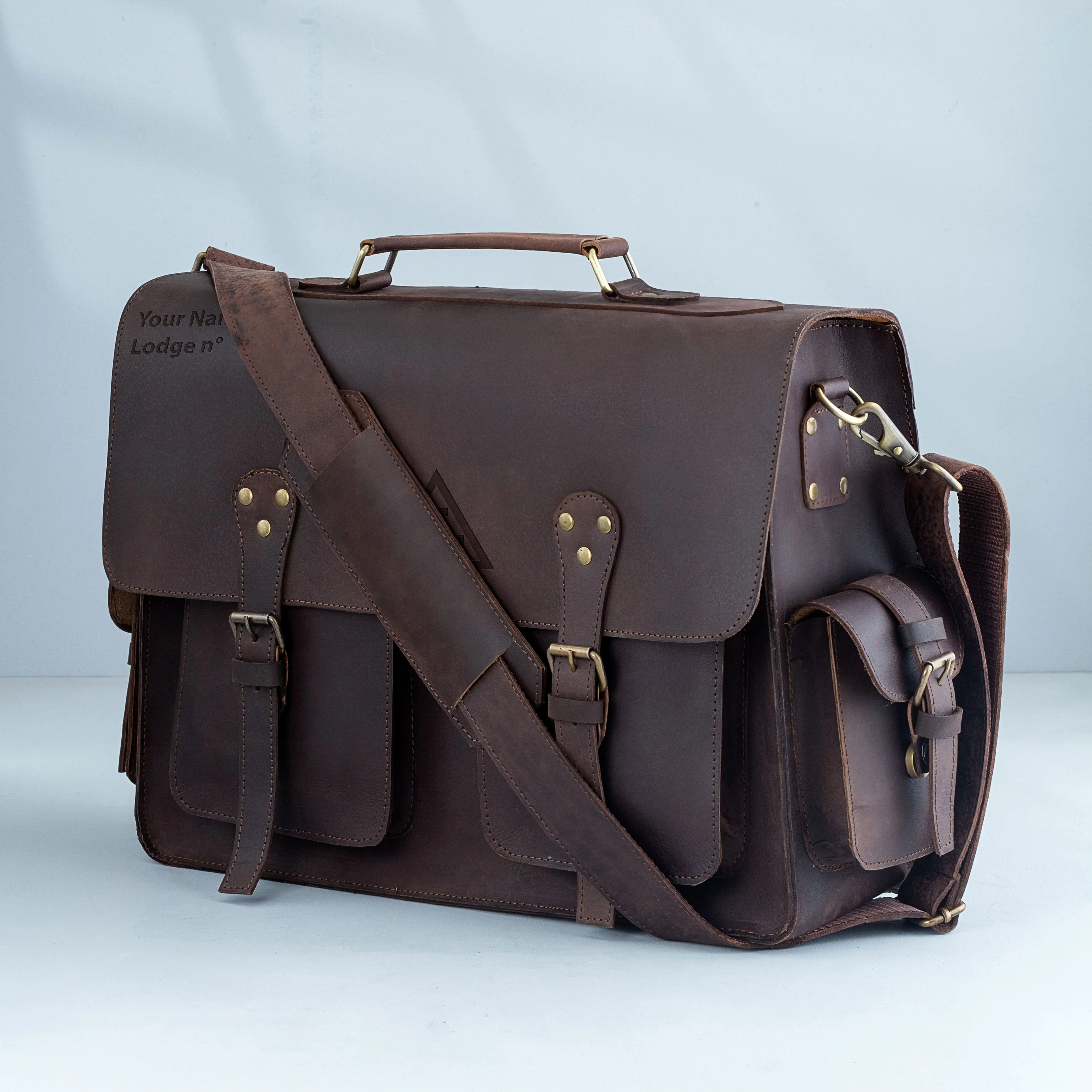 Royal Arch Chapter Briefcase - Handmade Leather