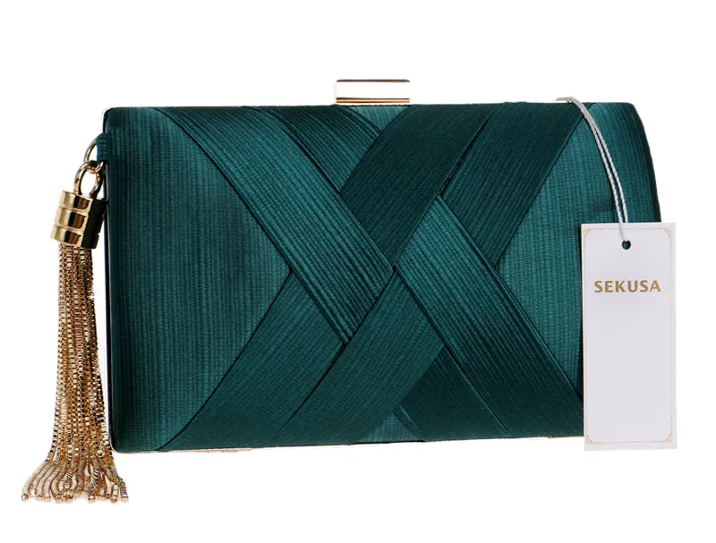 SEKUSA Tassel Fashion Ladies Day Clutch Bag Small Shoulder Handbags