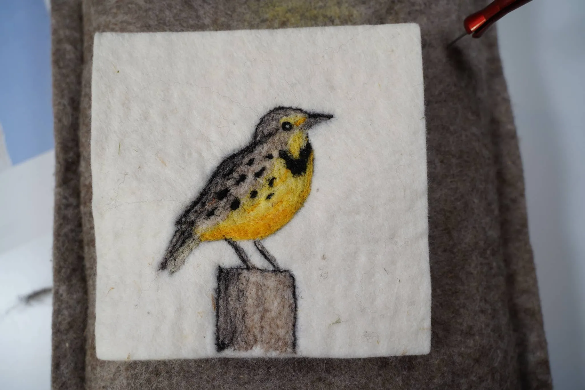 Shepherd Industries - Meadowlark Painting with Wool Needle Felting Kit