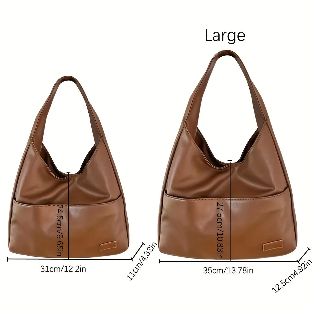 Sleek PU Leather Tote Spacious Stylish Handbag for School  Work