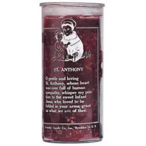 St. Anthony - 14 Day Glass Prayer Candle