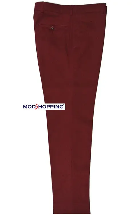 Sta Press Trousers | Burgundy Sta Press Trouser