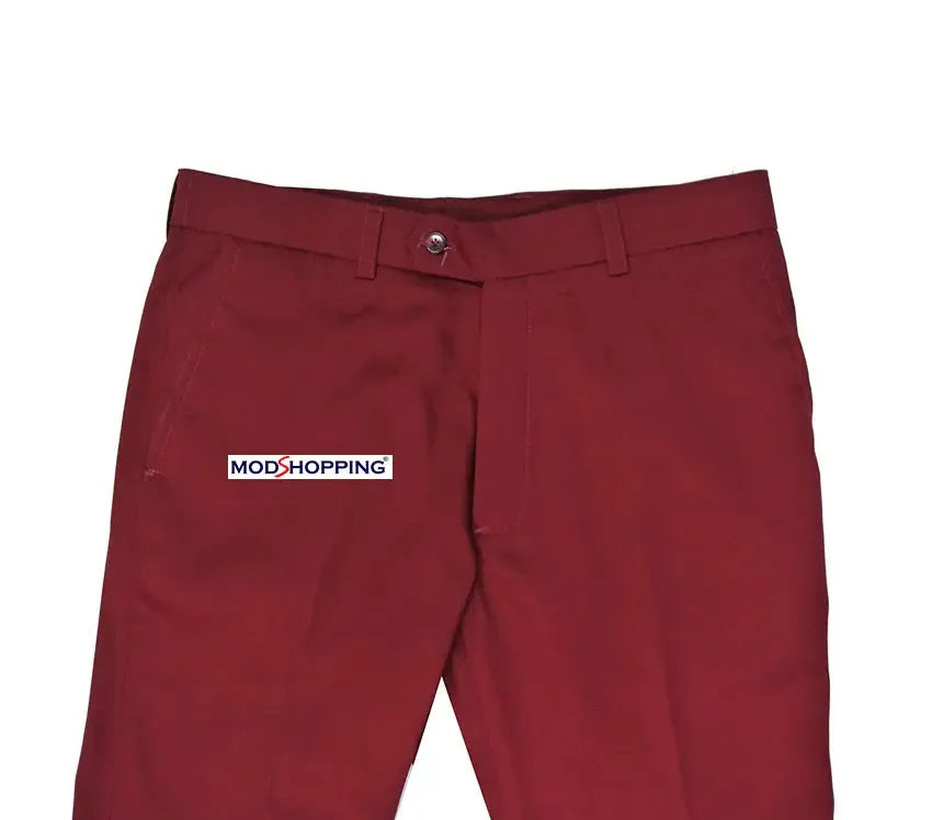 Sta Press Trousers | Burgundy Sta Press Trouser