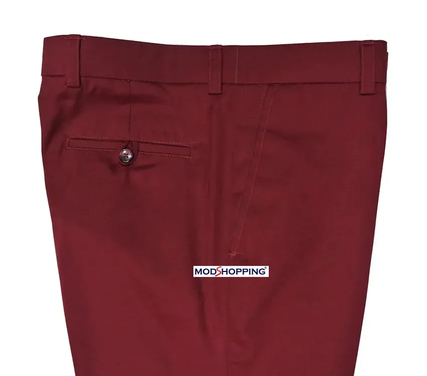 Sta Press Trousers | Burgundy Sta Press Trouser