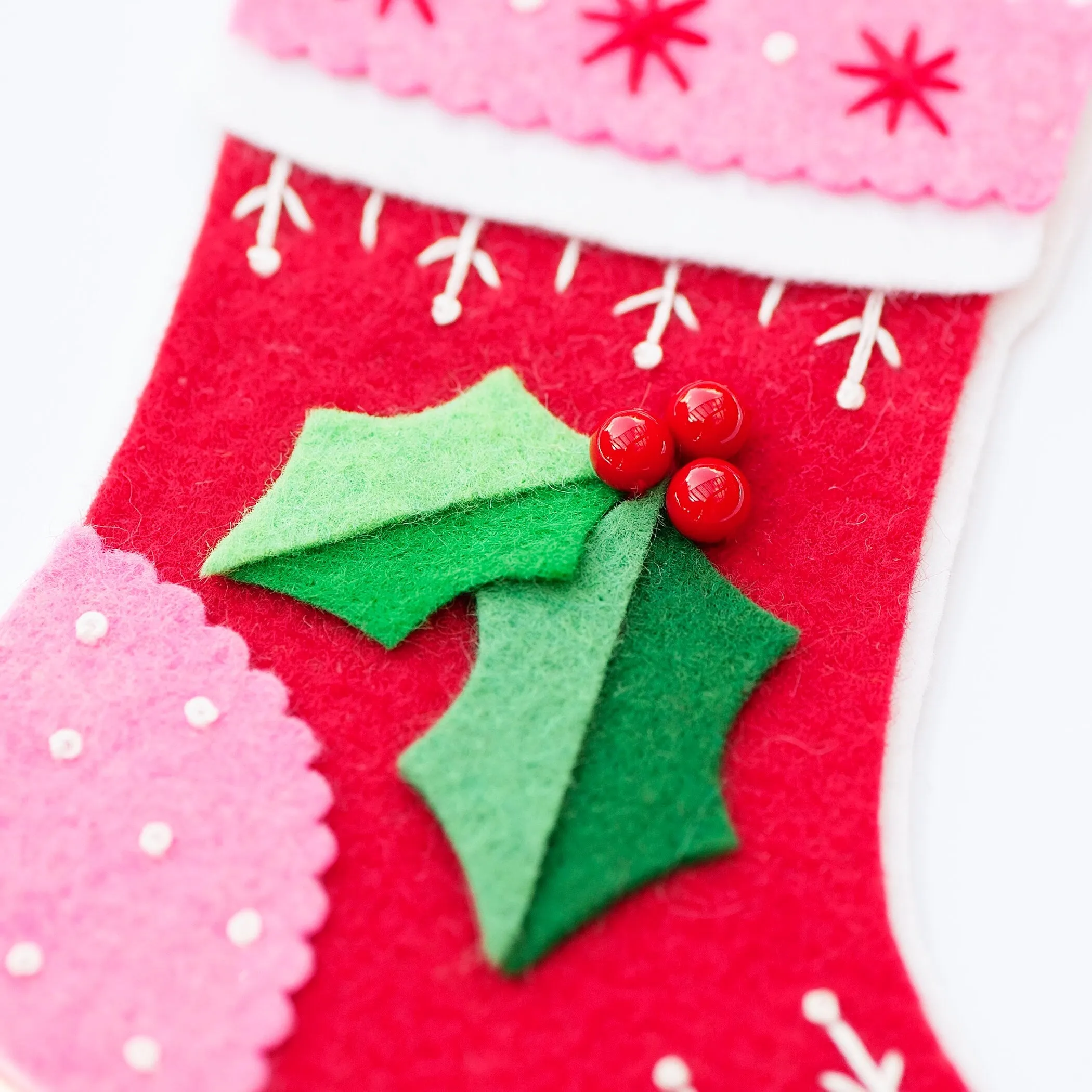 Stocking And Hot Chocolate Wool Felt Ornament PDF Pattern