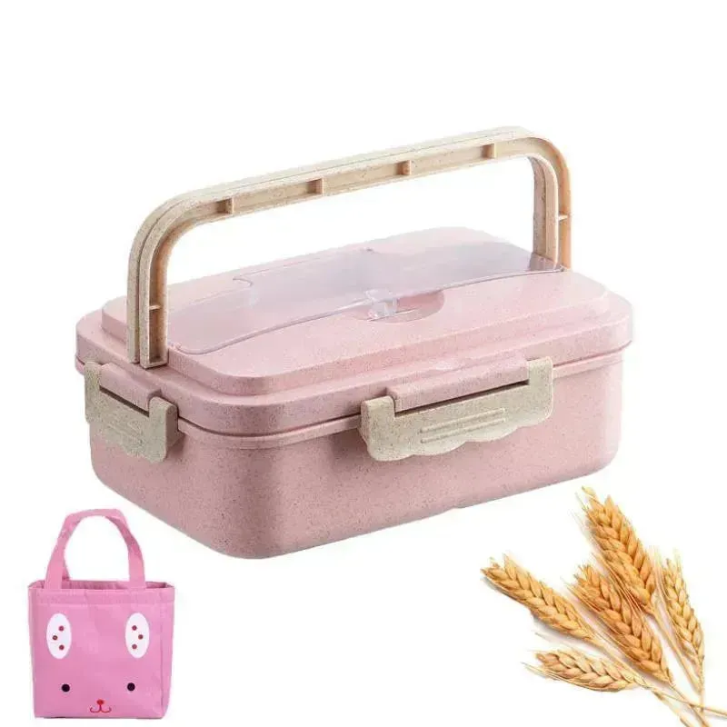 Student Lunch Box Three Grid Plastic Lunch Box Lunch Box