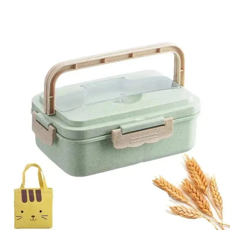 Student Lunch Box Three Grid Plastic Lunch Box Lunch Box