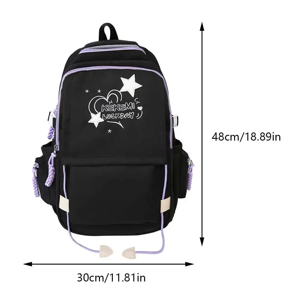 TAVIMART  -  Cute Star Casual Travel Daypack with Adjustable Strap Preppy Backpack School Bag for Girls School Travel