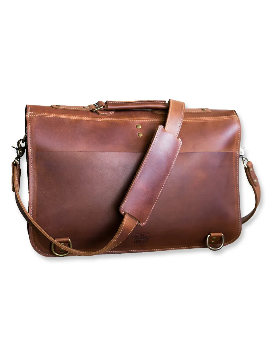 Texas Tech Holtz Double T Full Grain Leather "Truly One of a Kind" Converts from Messenger Bag/ Mens Briefcase/Backpack