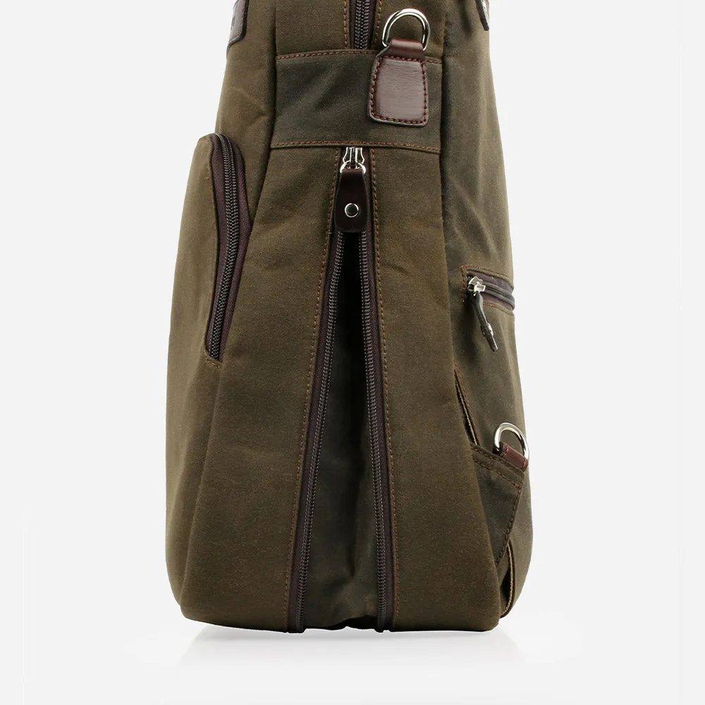 The Backpack Olive Canvas