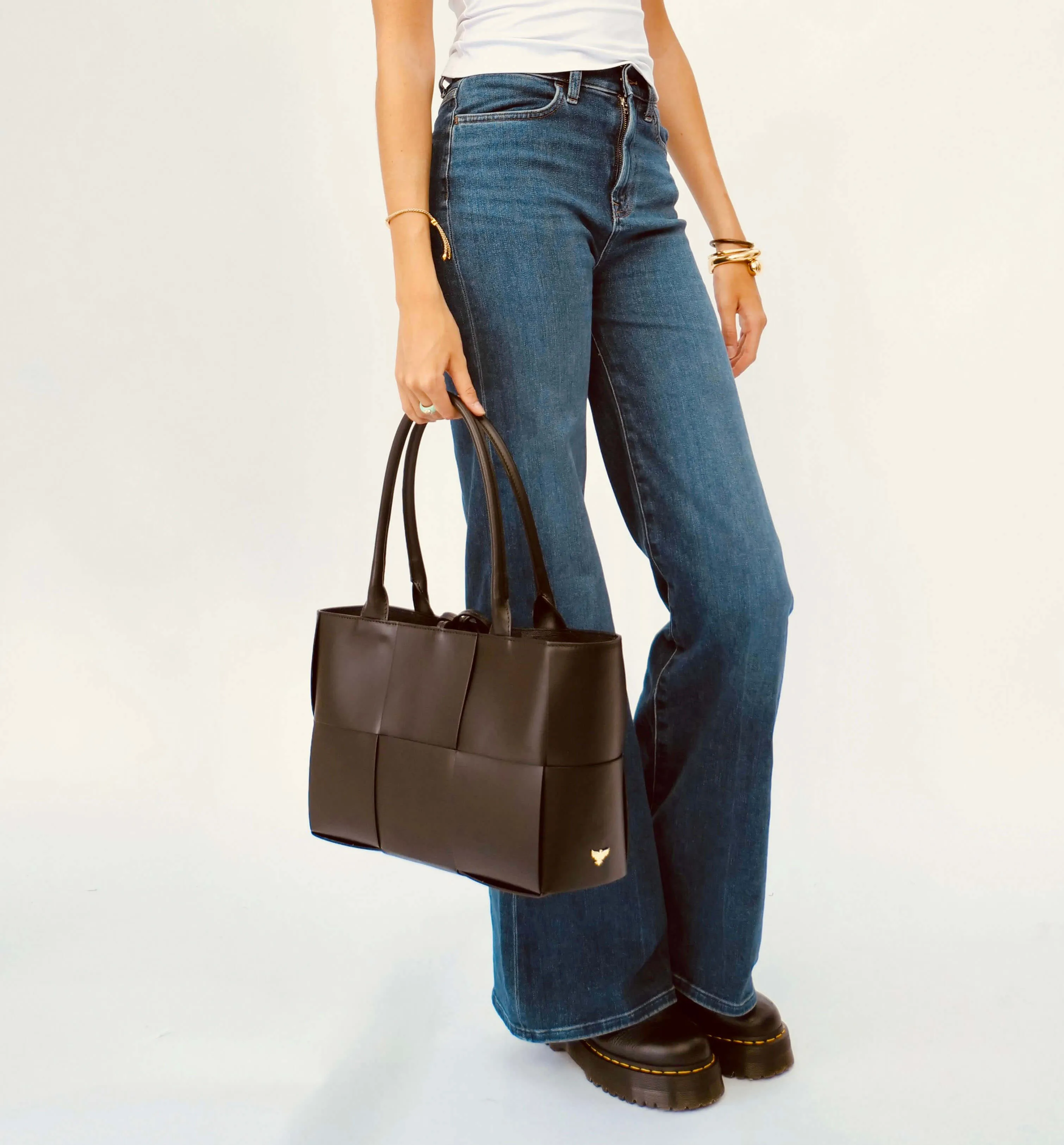 The Tori Black Leather Tote