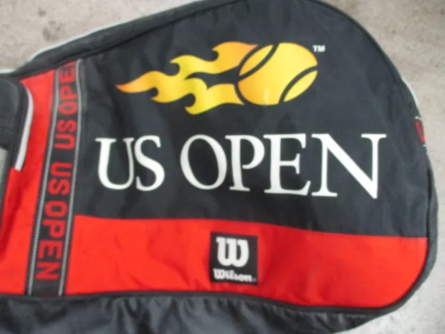 Used Wilson US Open Tennis Bag w/Shoulder Strap Multi Racquet 29" Duffle Bag