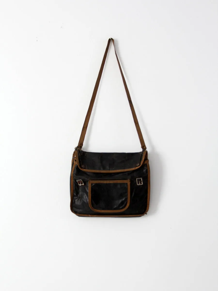 vintage 20s school messenger bag