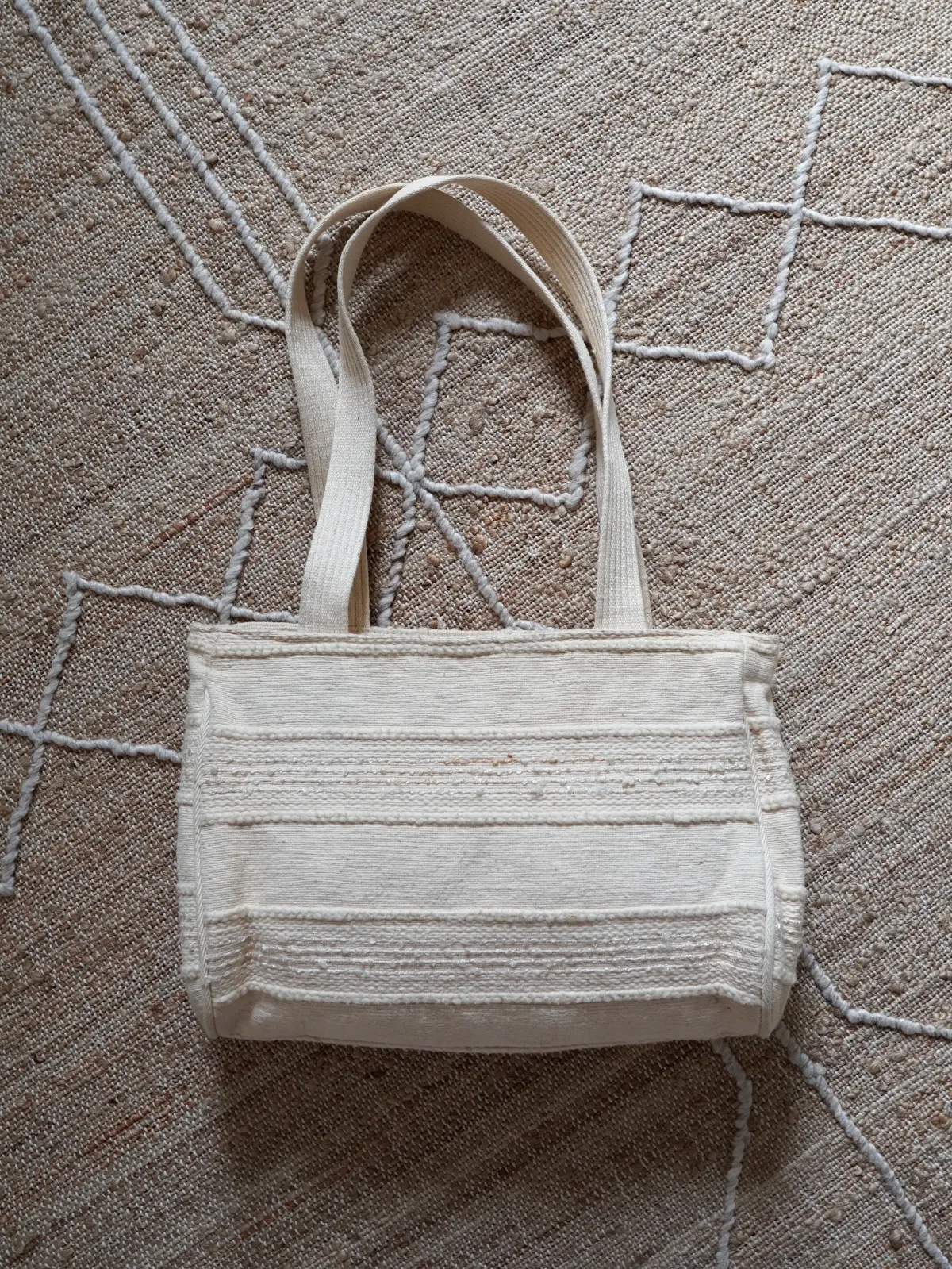 Vintage Natural Woven Textile Bag