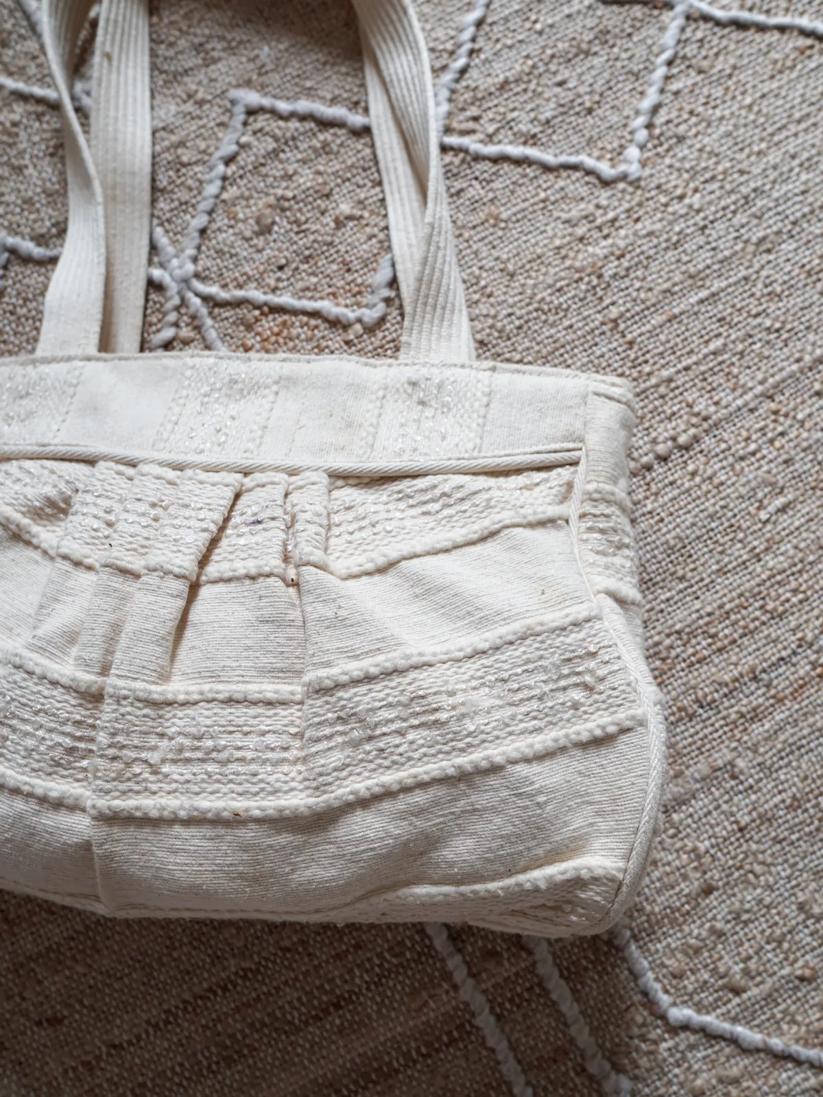 Vintage Natural Woven Textile Bag