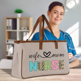 Wife Mom Nurse Tote Bag Nurse Gift Registered Nurse Graduation Gift Tote RN Gift Future Nurse Gift Nursing Student Gift Nurse (NT1009)