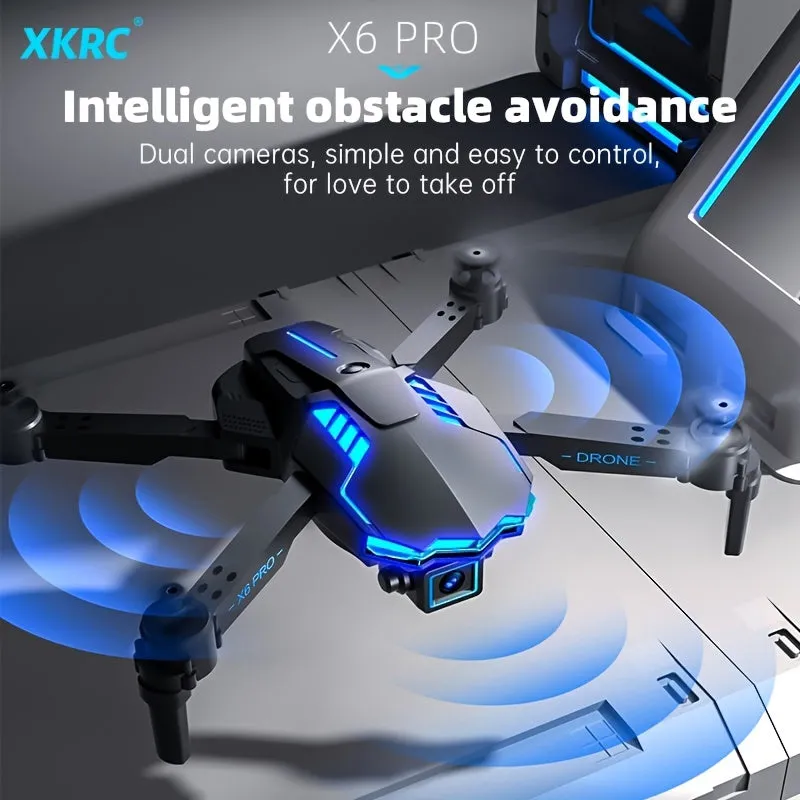 XKRC X6 Foldable Drone with Camera, Obstacle Avoidance, Gravity Mode, and More - Includes Carrying Bag